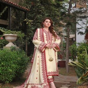 3 PIECE LAWN SUIT- EMBROIDERED (UNSTITCHED)