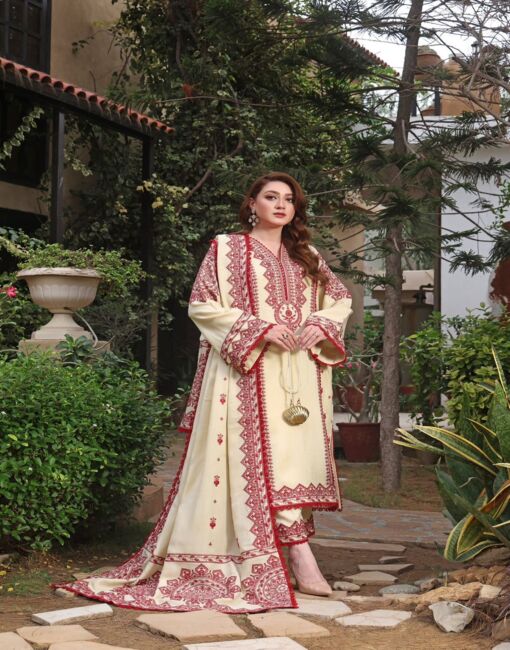 3 PIECE LAWN SUIT- EMBROIDERED (UNSTITCHED)