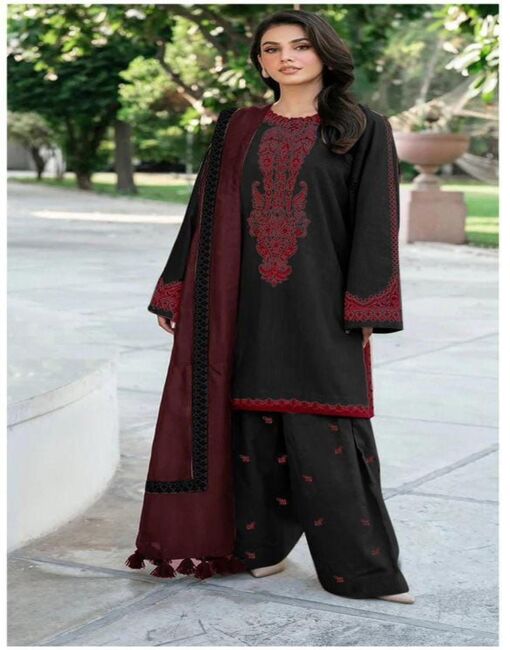 3 Piece Lawn Suit-Embroidered (Unstitched)